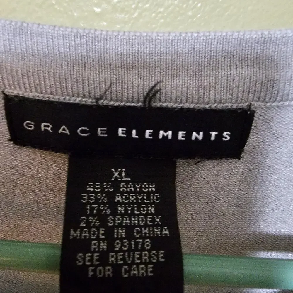 Grace Elements Sweater Vest Women's Size XL Neutral Gray Soft Timeless Classic